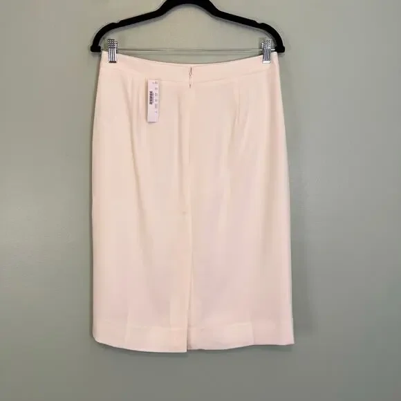 J.Crew Pencil Skirt in Crepe Womens 8 Ivory Formal Career Office Workwear NWT - Picture 2 of 7